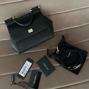 Dolce & Gabbana small black Sicily bag with strap